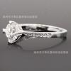 Anillo de moissanita con cuatro garras y perforación lateral, plata S925, chapado en platino, para mujer.