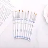 Pincel de Nail Art de Fábrica Transfronteiriço Atacado Série Porcelana Azul e Branca Chinesa Pincel de Construção de Pintura Colorida de Flores Cabeça Plana Caneta de Fototerapia