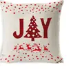 Cojín festivo navideño transfronterizo de Amazon con diseños de renos y muñeco de nieve, cojín colorido para respaldo de sofá