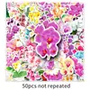 50 Pegatinas de Phalaenopsis Flor Dibujo Animado Chica Planta Corazón Impermeable Decorativas para Tableta Computadora Taza de Agua Cuaderno de Bocetos Pegatinas