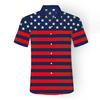 2026 Nueva Ropa de Playa Transfronteriza para Hombre Bandera Americana Hawaiana Comercio Exterior Camiseta de Manga Corta Estampada en 3D Camisa de Playa