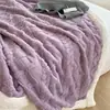 Manta de lã de cordeiro com estampa xadrez estilo escocês, manta felpuda para outono e inverno, manta para pausa para almoço no escritório com ar condicionado