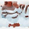 Exclusivo Transfronterizo Más Vendido Otoño 2026 Nuevo Color Bloqueado Talla Grande Cuello Redondo Rayado Patchwork Jersey de Manga Larga para Mujer