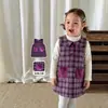 Ropa Infantil Zhe Li Vestido para Niña Invierno Vintage Chaleco para Niños Vestido Clase a Cuello de Muñeca Vestido para Bebé Niña