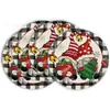 Jogos Americanos Populares de Natal da Amazon Estampa de Quebra-Nozes Material de Linho Decoração de Mesa de Inverno Jogo Americano Redondo