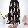 Set de Tres Piezas de Pinzas para el Cabello de Plumas Coloridas Bohemias Pinzas Bb Accesorios para el Cabello de Viaje a Yunnan Tíbet Adornos para el Cabello DIY Adorno para la Cabeza de Año Nuevo para Mujeres
