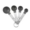 Aço inoxidável 430 cabo colher medidora copo medidor plástico conjunto de 8 peças com escala terno de colheres medidoras ferramentas de panificação atacado
