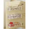 Estante de almacenamiento para cocina, especiero multicapa para puertas de gabinetes, caja de almacenamiento para montaje en pared para cebollas, jengibre y ajo, canasta pequeña colgante sin perforación