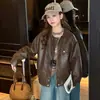 Chaqueta para Niñas Rantuo 2026 Otoño Nueva Moda Abrigo de Cuero PU de Doble Cara para Niños Mayores Top Casual Venta al por Mayor Transfronteriza