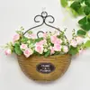 Cestas de Flores de Parede, Vasos de Flores, Cestas Suspensas, Decorações de Parede Tecidas para Interior e Exterior, Tecelagem de Bambu de Parede, Arte em Rattan Puramente Feita à Mão, Rattan de Imitação