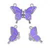 Acessórios de Fivela Magnética de Metal para Atacado, Fivela Magnética de Borboleta Colorida com Pingente de Óleo, Acessórios para Colar e Pulseira de Casal Bestie
