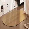 Alfombrilla de Piso para Baño con Grano de Madera Retro Fuerte Absorción de Agua Alfombrilla de Tierra de Diatomeas Sentido de Alta Gama Felpudo de Entrada de Baño Felpudo Antideslizante