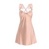 Guiruo roupa íntima sexy quente sem costas puro V profundo mais almofada de peito cetim suave camisola feminina terno J3336