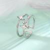 Anillo de dedo de estrella pequeña de doble capa de cuatro estrellas de perforación de fila nueva transfronterizo estilo ins viento frío personalidad temperamento de lujo ligero
