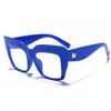 Novos Óculos Quadrados Grandes Estilosos com Frame de Rebite, Acessório da Moda Streetwear, Óculos Coloridos Azuis Bloqueadores de Luz Azul