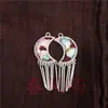 Pendientes Vintage Bordados Hechos a Mano de Estilo Étnico de Moda con Borlas Pequeñas, Joyería de Plata Miao de Yunnan, Color Blanco, Tamaño 41