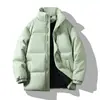 Chaqueta de Algodón Color Sólido con Cuello Alto Estilo Minimalista para Hombre 2026, Nueva Versión Coreana de Invierno, Corte Holgado de Moda, Abrigo de Algodón Cálido, Casual y Versátil