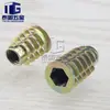 Tuerca Hexagonal de Aleación de Zinc con Rosca Interna y Externa de 1/4 5/16 3/8 de Pulgada Tuerca Empotrada en T para Muebles y Escaleras