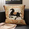 Almofada de Sofá Estilo Vintage Ano do Cavalo, Almofada Retro de Alto Padrão Dunhuang, Capa de Almofada Removível e Lavável com Enchimento, Almofada de Encosto para Quarto