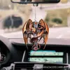 Amante de Dragão Vermelho e Dragão Caveira Presente para Amante de Caveira Decoração para Pendurar no Carro Pingente para Retrovisor Acessórios