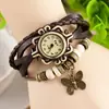 Aliexpress Reloj Retro Hoja Manecillas Pulsera de Cuero Vintage Tejida a Mano para Mujer Venta al por Mayor