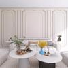 Papel Tapiz de Línea de Yeso Imitación Francesa Estéreo 3D Estilo Europeo Mesita de Noche Dormitorio Comedor Sala de Estar Pared de Fondo de TV Mural