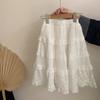 Roupa Infantil Cardigan de Tricô Infantil Gola de Renda 2025 Primavera e Outono Novo Vestido Floral Fato de Manga Comprida