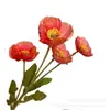 Flor de simulación amapola amapola flocado rojo en línea dopamina decoración de hotel accesorios de fotografía