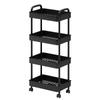 Estante de almacenamiento móvil para baño, carrito de plástico para refrigerios, estante de almacenamiento de doble capa para cocina doméstica, organizador de almacenamiento