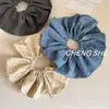 Fotos Reais do Novo Scrunchie Original 2025 com Padrão de Estrelas e Strass, Acessório de Cabelo Coreano de Nicho Oversized para Mulheres, Perfeito para Penteados de Coque
