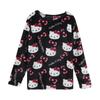 Pijama de Manga Comprida com Estampa de Gato em Desenho Animado Transfronteiriço Espesso Feminino de Lã de Coral Outono e Inverno Casa Casual Top de Flanela Roupa Externa