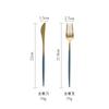 Tide Seeker Sky Blue Gold Round Handle Design Faca e Garfo Colher 304 Aço Inoxidável Louça Ocidental Fruit Fork Coffee Dessert Spoon
