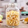 Atacado Fivela de Aço Redondo Quadrado Vidro Selado Pote 16oz Grau Alimentício Cozinha Embalagem de Grãos Armazenamento Pote de Armazenamento