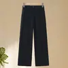 Pantalones gruesos y cálidos con forro de polar para madres, con cintura elástica, diseño de pierna recta, disponibles en tallas grandes, adecuados para mujeres de mediana edad y mayores, e ideales para uso casual en otoño e invierno.
