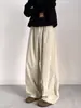 Calça Casual de Veludo Cotelê Plissada Estilo Japonês Vintage para Homens, Forrada com Fleece para Outono e Inverno, Marca Americana Tendência Calça de Perna Larga
