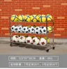 Cesta de Almacenamiento de Baloncesto Cesta de Almacenamiento de Baloncesto para Jardín de Infancia Estante para Pelotas Fila Doble Plegable Móvil Carrito de Pelotas de Acero Inoxidable