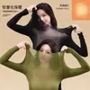 Conjunto de Ropa Interior Térmica de Manga Larga y Pantalón Largo con Ácido Hialurónico para Mujer, Conjunto de Ropa Interior Térmica de Alta Elasticidad para Otoño
