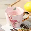Caneca Ins Padrão Mármore Nórdico Criativa Flamingo para Casal de Escritório Cerâmica de Casamento Caneca de Café
