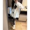 Camiseta Blanca de Encaje Forrada de Polar para Mujer 2024 Invierno Nueva Manga Larga Camiseta Base Interior Top Cálido Para Usar Afuera Para Usar Por Dentro