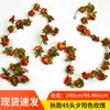 Cipó de rosas artificiais para decoração de teto, cipó de rosas artificiais com 45 cabeças na cor pôr do sol de outono
