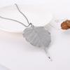 Collar con colgante de hoja real más vendido en Europa y Estados Unidos, cadena de suéter con colgante de hoja simple a la moda, joyería al por mayor