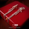 Pinza para Oreja con Borla de Mariposa de Zirconia Estilo Frío de Lujo Nicho Sentido del Diseño Pinza para Oreja Elegante Pendientes Largos