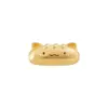 Plata de Ley S925 Chapada con Oro Real de 24 Quilates Forma de Gato Baguette Agujero Recto Accesorio para Joyería Hecha a Mano DIY Pulsera Cuentas Espaciadoras Accesorio