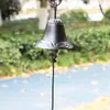 Sino Ferro Sino Campainha Sino de Vento Ferro Fundido Manivela Manual Sino Escolar Jardim Pátio Suspensão na Parede Sino de Percussão Manual Pingente Decorativo