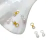 Pingente Pequeno Gota de Pérola de Água Doce Natural Banhado a Ouro Cobre Cor Conservada Acessórios para Pulseira de Contas Feita à Mão DIY