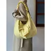 Bolsa Nuvem Plissada com Cordão Estilo Coreano para Mulheres, Nova Bolsa de Ombro Tote Grande Capacidade Estilo Preguiçoso, Bolsa Transversal de Nicho para o Dia a Dia