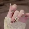 Uñas Usables Ojo de Gato Completamente Diamantadas, Uñas Pequeñas Cortas tipo Escalera Removibles, Piezas para Uñas, Suministro para Transmisiones en Vivo, Piezas para Uñas de Otoño e Invierno