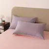 Fronha 100% Algodão Peça Única 48X74cm Pacote Duplo para Uso Doméstico Cor Sólida Bicolor Fronha de Algodão Única 4