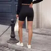 Moda Femenina Transfronteriza Estilo Europeo y Americano Pantalones Cortos de Yoga de Cintura Alta Levanta Glúteos Negros de Alta Elasticidad Ajustados Pantalones Cortos Deportivos para Ciclismo