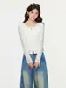 Conjunto de Dos Piezas con Parches de Encaje Impresionante para Mujer Primavera 2026 Cárdigan Ligeramente Transparente Top Camisola Sexy